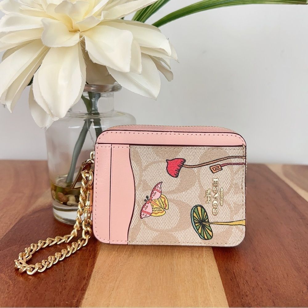 NWT Coach X Observed By Us Zip‎ Card Case In Signature Canvas